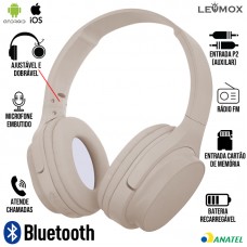 Headphone Bluetooth LEF-1023 Lehmox - Bege